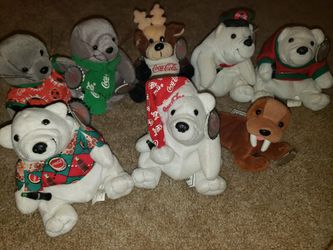 Lot of 8 coca cola beanie babies with tags