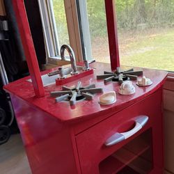 Red play kitchen