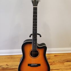 Donner Acoustic Guitar Sunburst With Guitar Stand