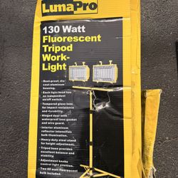 LumaPro Tripod Work Light 130W – Dual Head Job Site Light