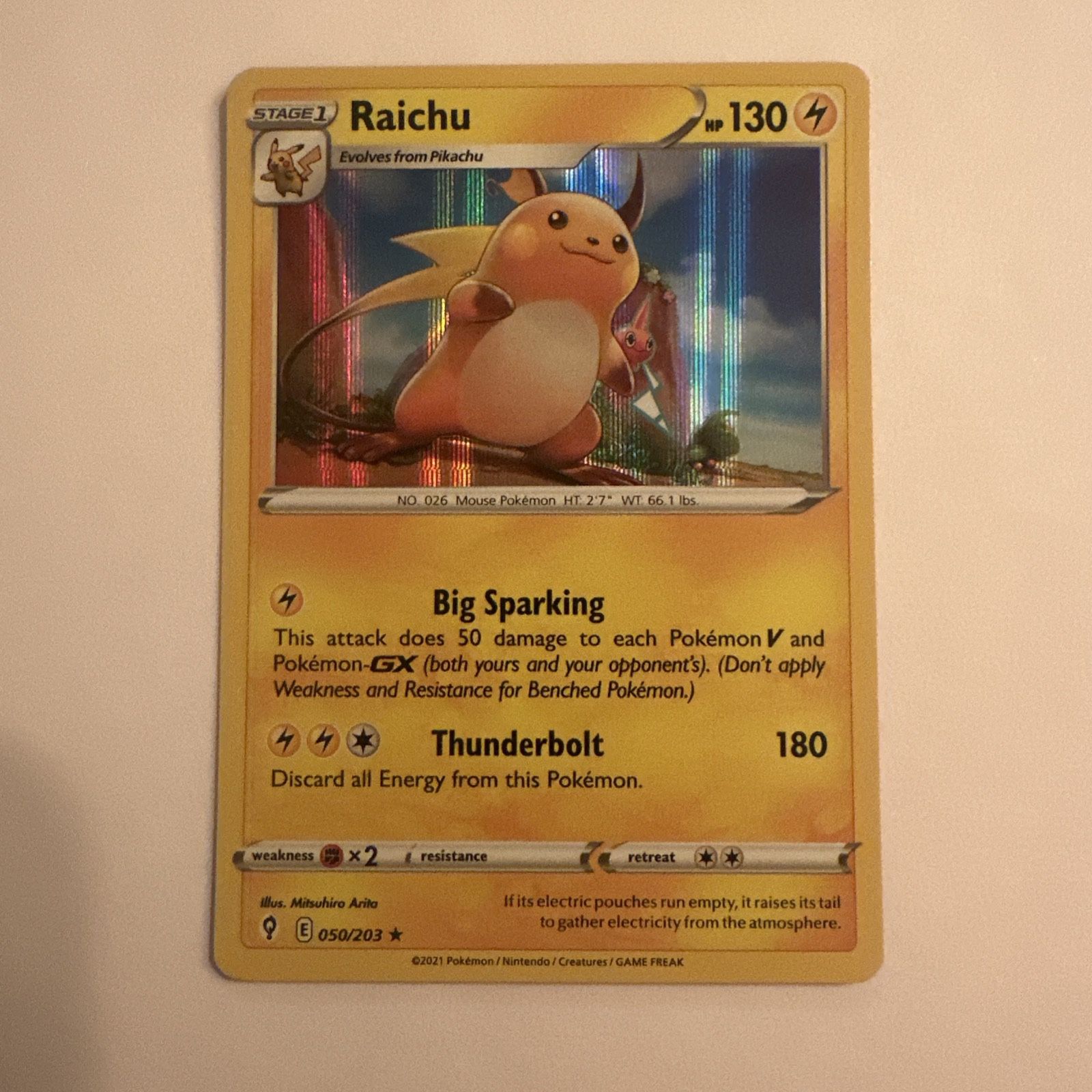 2011 Raichu Pokemon Card