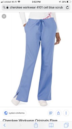 Cherokee. Huge lot of medical scrubs sizes medium to XL-Ciel blue and pewter grey.