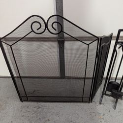 Fireplace Screen And Tool Set
