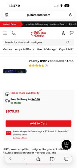 DJ Peavey Amp in case never used