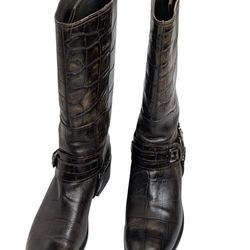 Women's Harness Boots EU 41
US 10-10.5 Made in Italy Croc Print