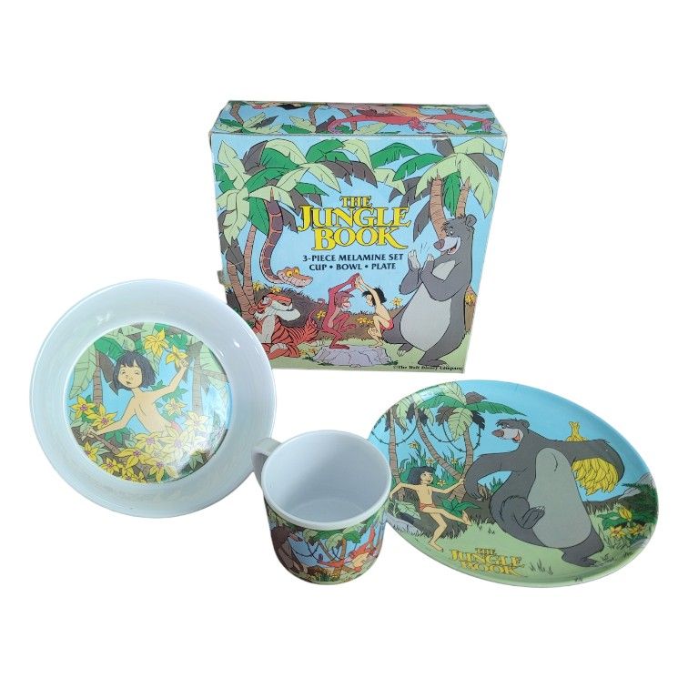 Vintage Disney The Jungle Book 3 piece dinner melamine dining set zak designs