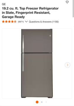 GE 19.2 cu. ft. Top Freezer Refrigerator in Slate,