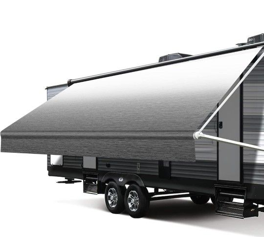 RV Awning Fabric Replacement, 18.5oz Heavy-Duty 15FT(Fabric14'2")