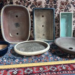 Genuine Vintage Japanese Glazed Ceramic Bonsai Pots From Japan