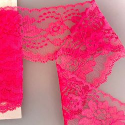 4 Yds Of 3” Fuchsia Floral Lace #050523C7