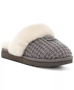 NIB UGG Women's Cozy Shearling Round Toe Slippers Gray & Cream US 9