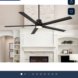 Harbor Breeze Cando 72-in Color-Changing Integrated LED Outdoor Matte Black with Black Blades