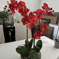 Red Faux Orchid