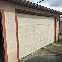 Garage Door, Rolling 4 Panel, Cream Color, 12’ Wide