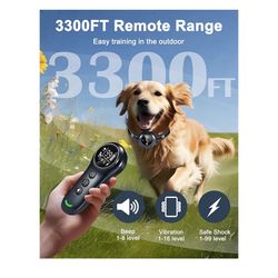 2-in-1 Dog Shock Collar & Dog Bark Collar - Rechargeable Dog Training Collar with Remote Control for 5-150 lbs, Dog Collars 5 Sensitivity Levels, IP67