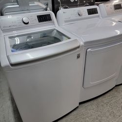 Lg Washer And Dryer Glass Top Load Set Large Capacity