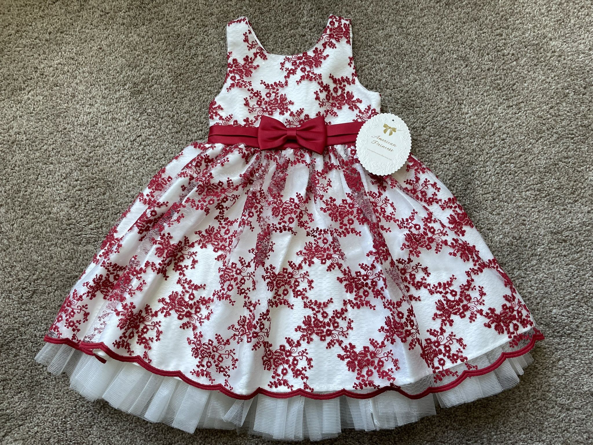 American Princess Collection Red And White Dress 3T