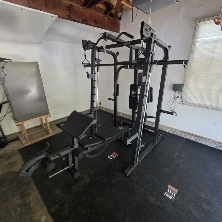 Smith Machine 2001 | Multi-Use Adj Bench | Gym Equipment | Fitness | Squat Rack | Excercise |🔴WEIGHTS AND BARBELL SOLD SEPARATELY 🔴 FREE DELIVERY 🚚