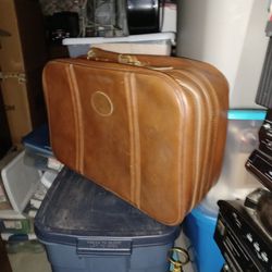 Sears Large Leather Suitcase