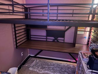 Full size Loft bed with desk underneath