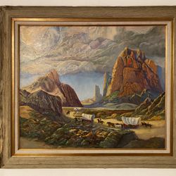 Original oil painting of American Settlers Heading West (1897)