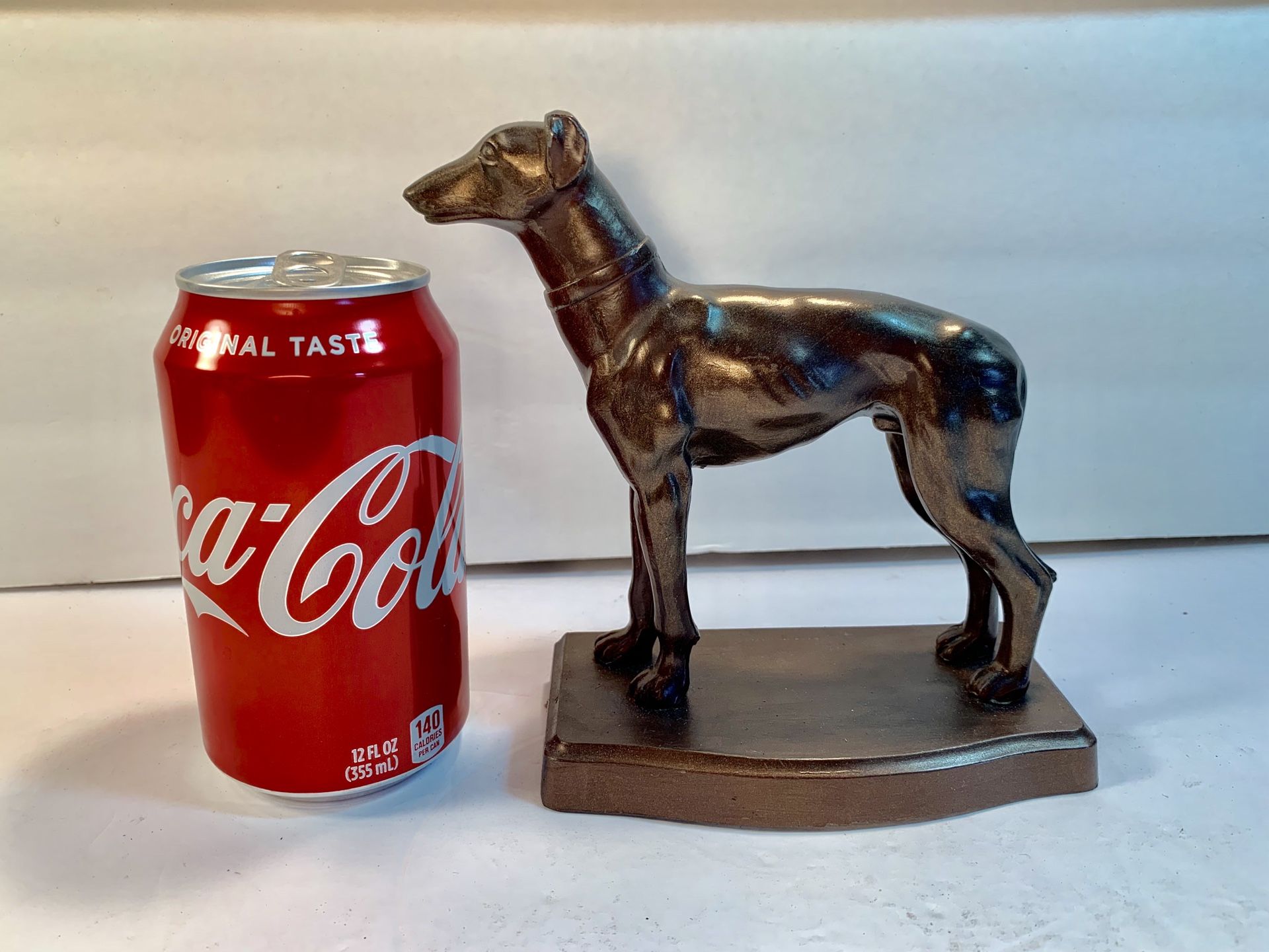 Japanese Vintage Hunting-Dog Metal Sculpture Doorstop/Bookend (Height: 6-1/4”)