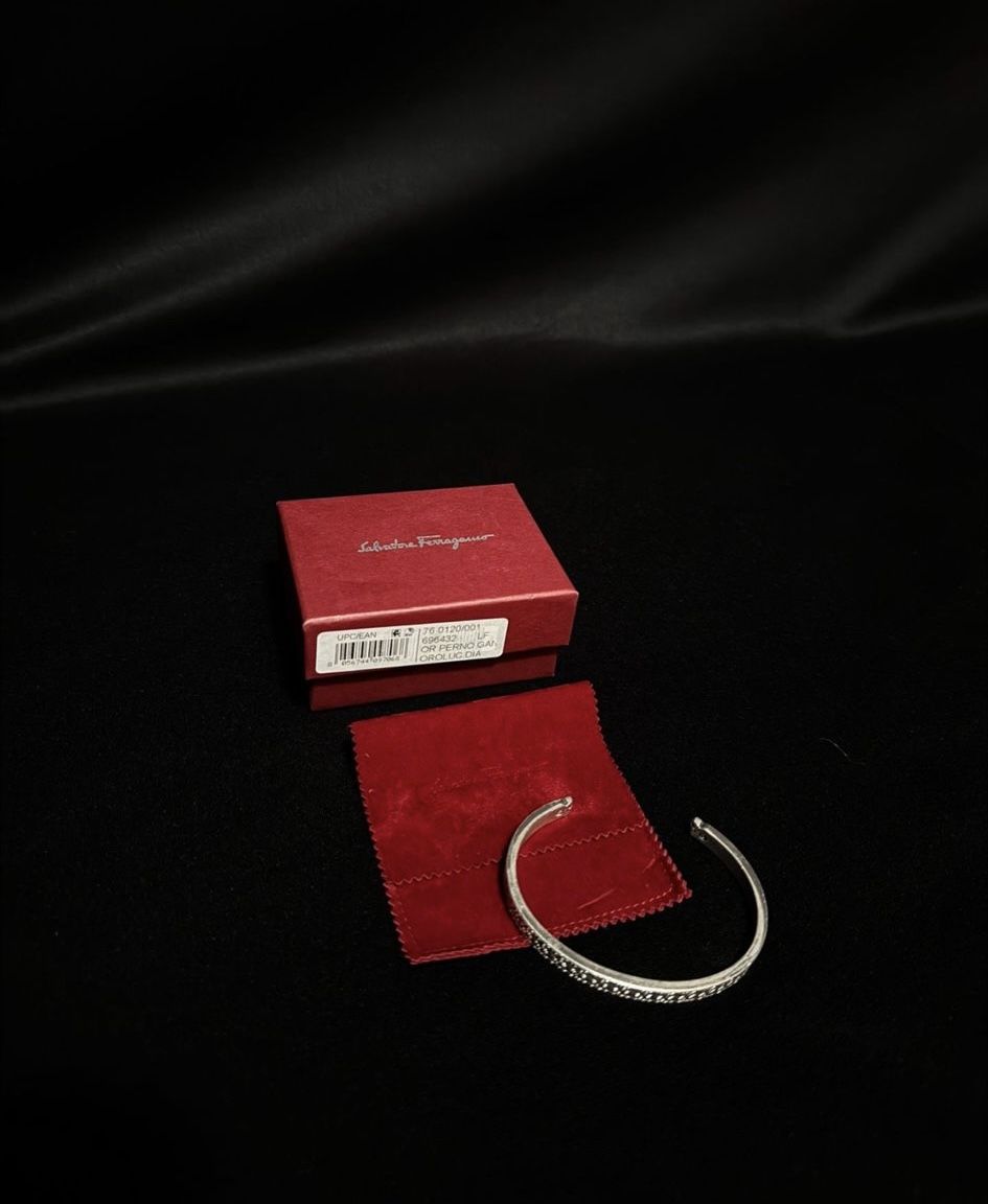 Authentic Salvatore Ferragamo Bracelet - Silver with Original Box