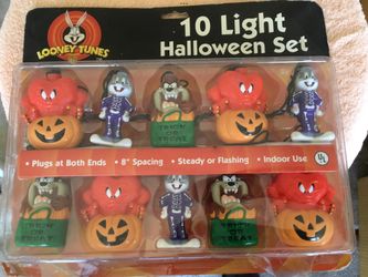 Set Of 10 Looney Tunes Halloween Lights – NEW Package – Bugs Bunny – Tasmanian devil