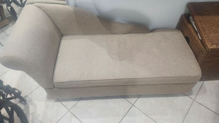 Beige Fabric Chaise Lounge