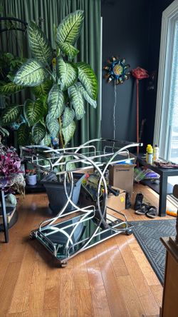 Glass Mirror Bar Cart