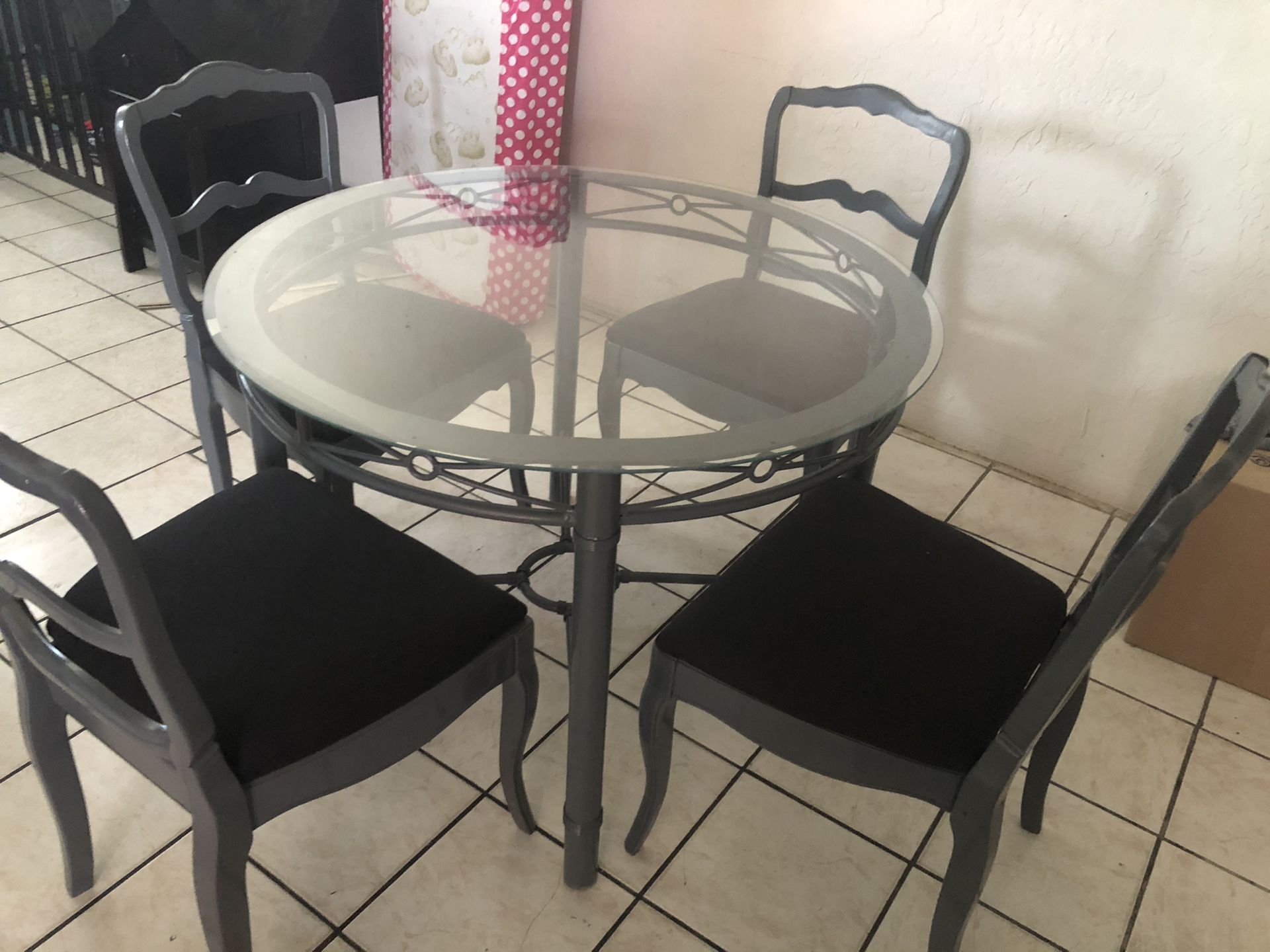 Dining table and chairs