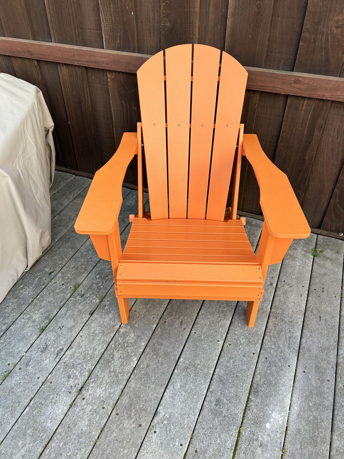 Never Used! Orange Polywood Adirondack Chairs 