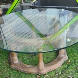 MCM Glass Top Coffee Table