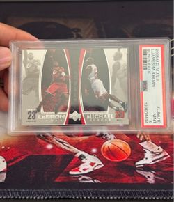2005 U.D. Michael Jordan/Lebron James Bonus Pack. PSA 9