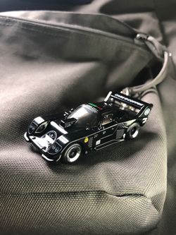 Black Die-Cast Race Car Keychain