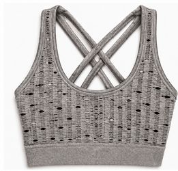 Lululemon Seamless Perforated Crisscross Sports Bra Gray XS