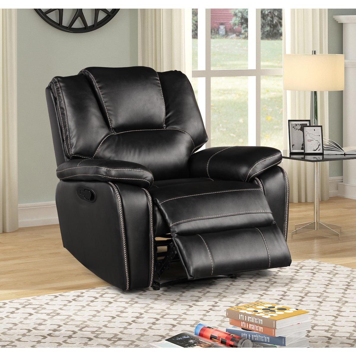 Black Manual Recliner Chair