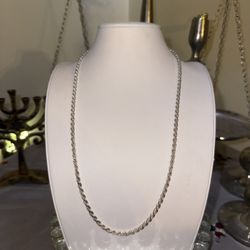 Men’s Silver Rope Chain   Necklace 925