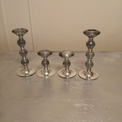 Four Crystal Candleholders