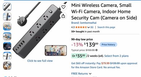 Brand New Wi-Fi Security Camera (Power Strip Design)