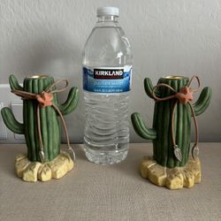 Western Themed Cactus Candle Holders 