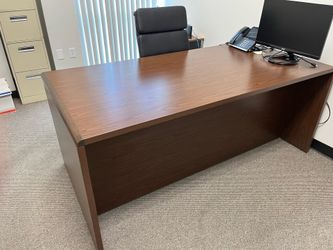 Executive Office Desk and Credenza. Solid wood
