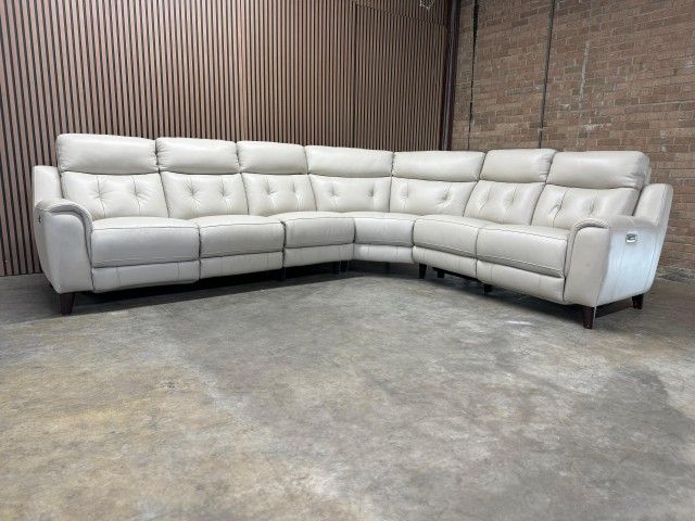 Real Learther Power Recliner Sectional With Power Headrests