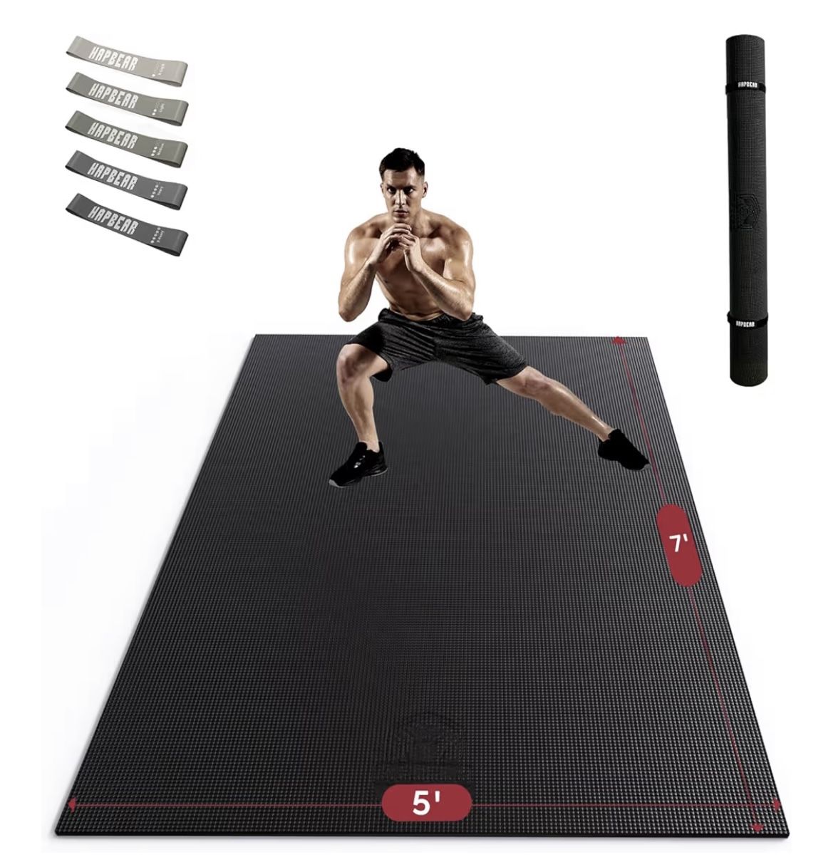 NEW - 5 X 7ft Non-Slip, Ultra Durable, Thick Workout Mats for Home Gym Flooring Cardio, Yoga Mats