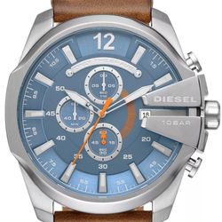 Diesel Mega Chief Chronograph Brown Leather Watch 51mm