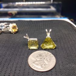 Lemon Quartz Pendant Set