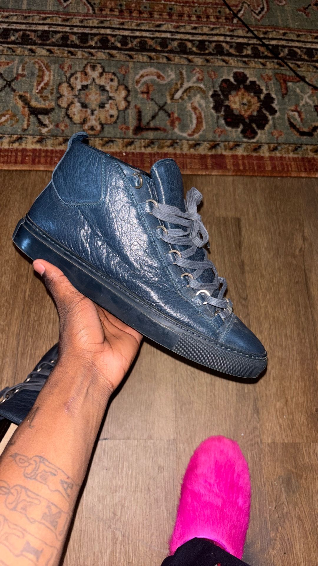 Leather blue balenciaga Trainers
