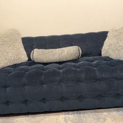 Set Of 2 Navy Couches (three Seater Sofas) 