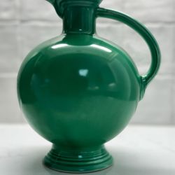 Vintage Fiesta Homer Laughlin Older HLC Original Green Carafe Pitcher