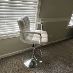 Two Soft White Bar Stools